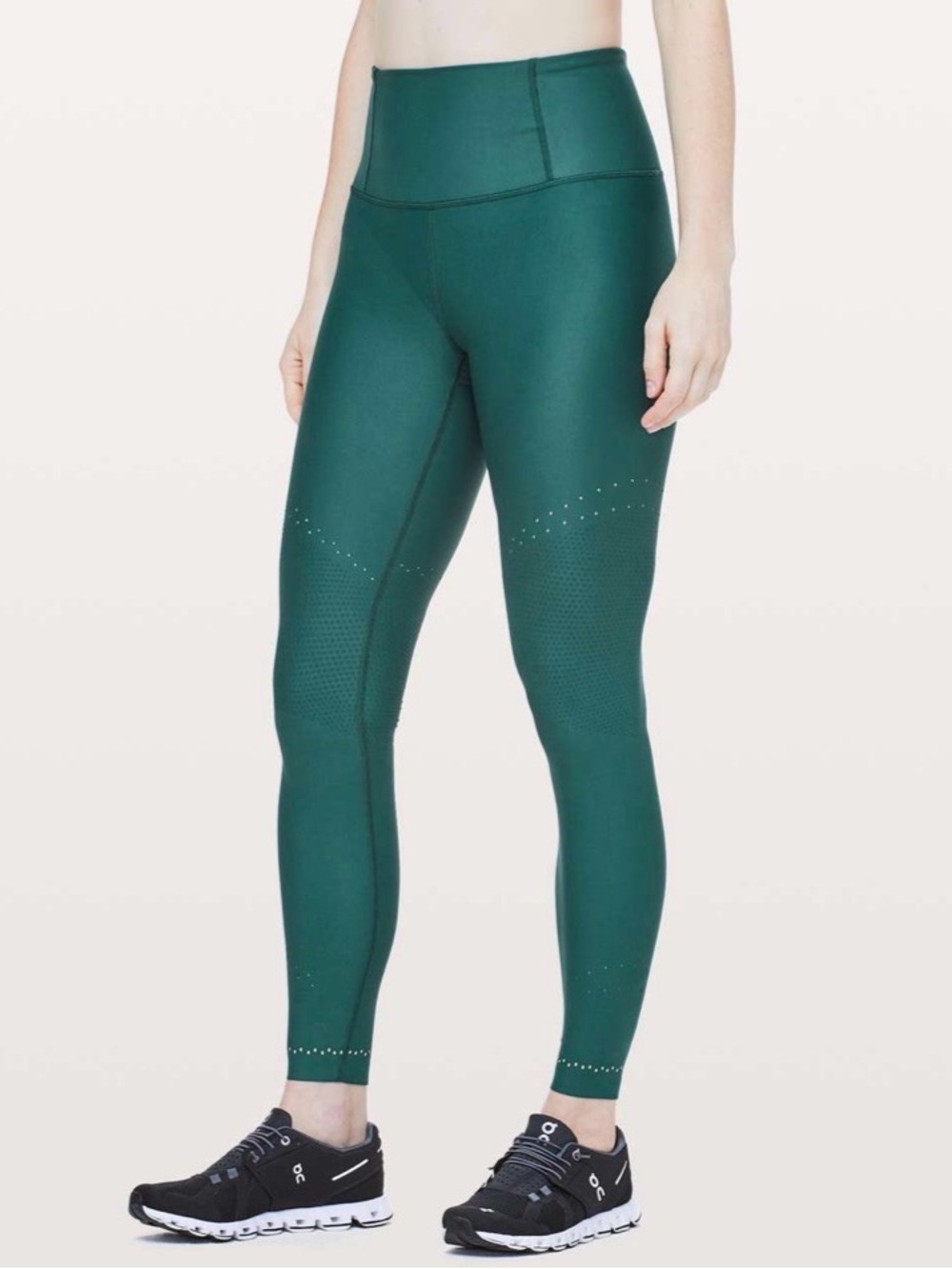 lululemon athletica Zoned In Deep Green High-Waist Laser-Cut Leggings